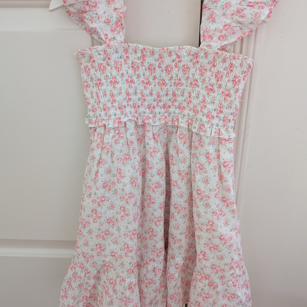 Janie and Jack Pink and White Pleated Tiered Sundress
